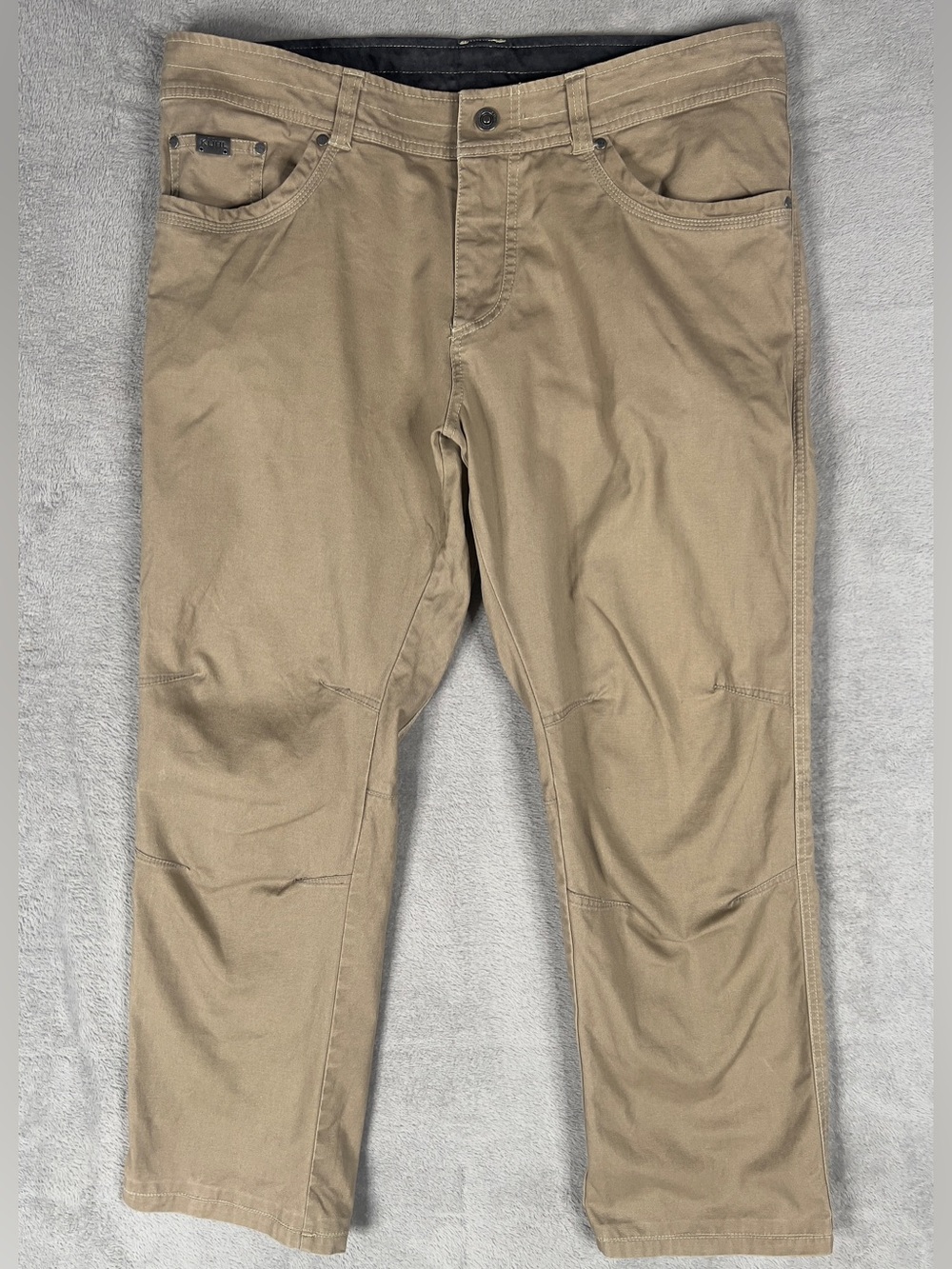 Kuhl Kanvus Jean Pants Men's 38x29* Khaki Vintage Patina Dye Hiking Outdoors